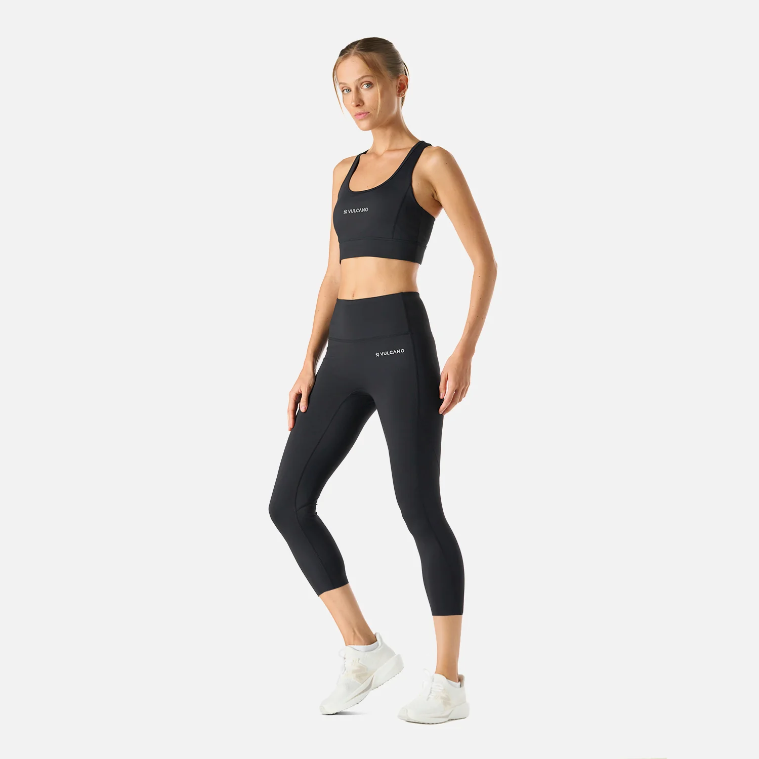 Calza Mujer Built To Move 3/4 High Rise Leggins Negro Vulcano - Image 8