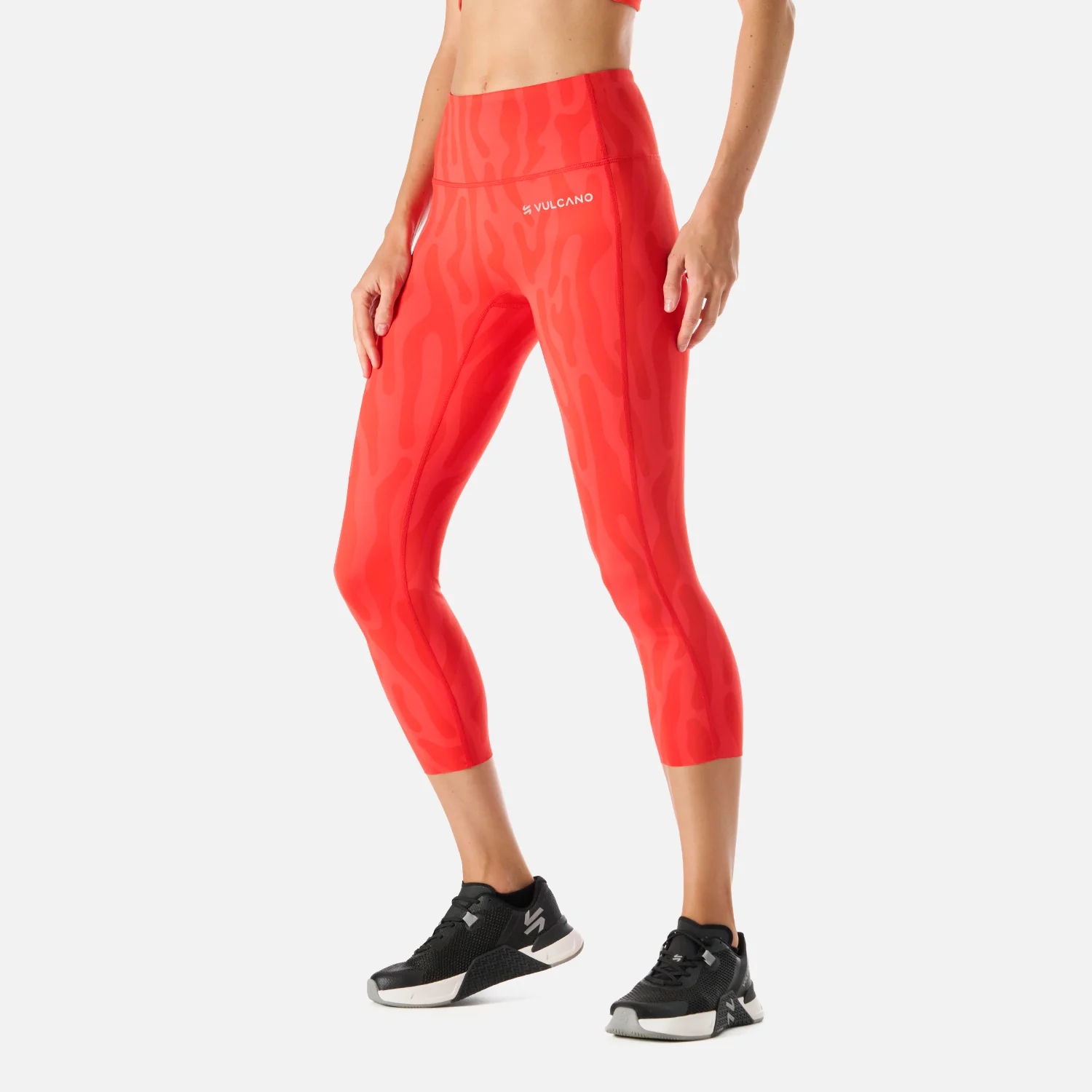 Calza Mujer Built To Move 3/4 High Rise Leggins Print Rojo Anaranjado Vulcano - Image 2