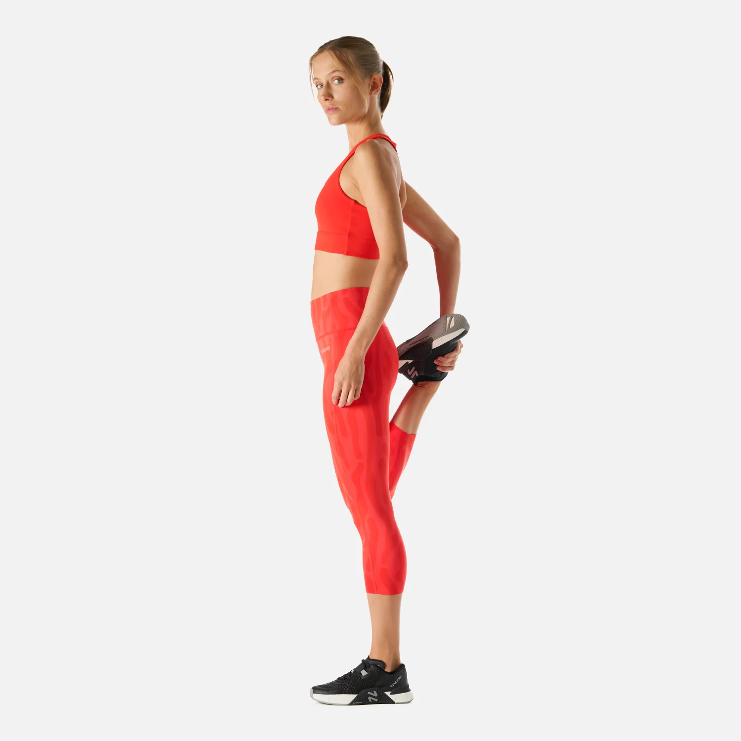 Calza Mujer Built To Move 3/4 High Rise Leggins Print Rojo Anaranjado Vulcano - Image 3