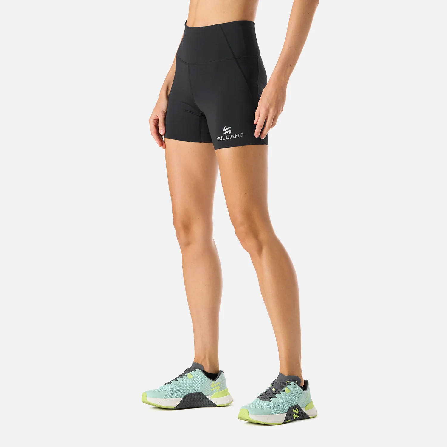 Calza Mujer Built To Move Compressive Short High Rise Leggins Negro Vulcano - Image 2