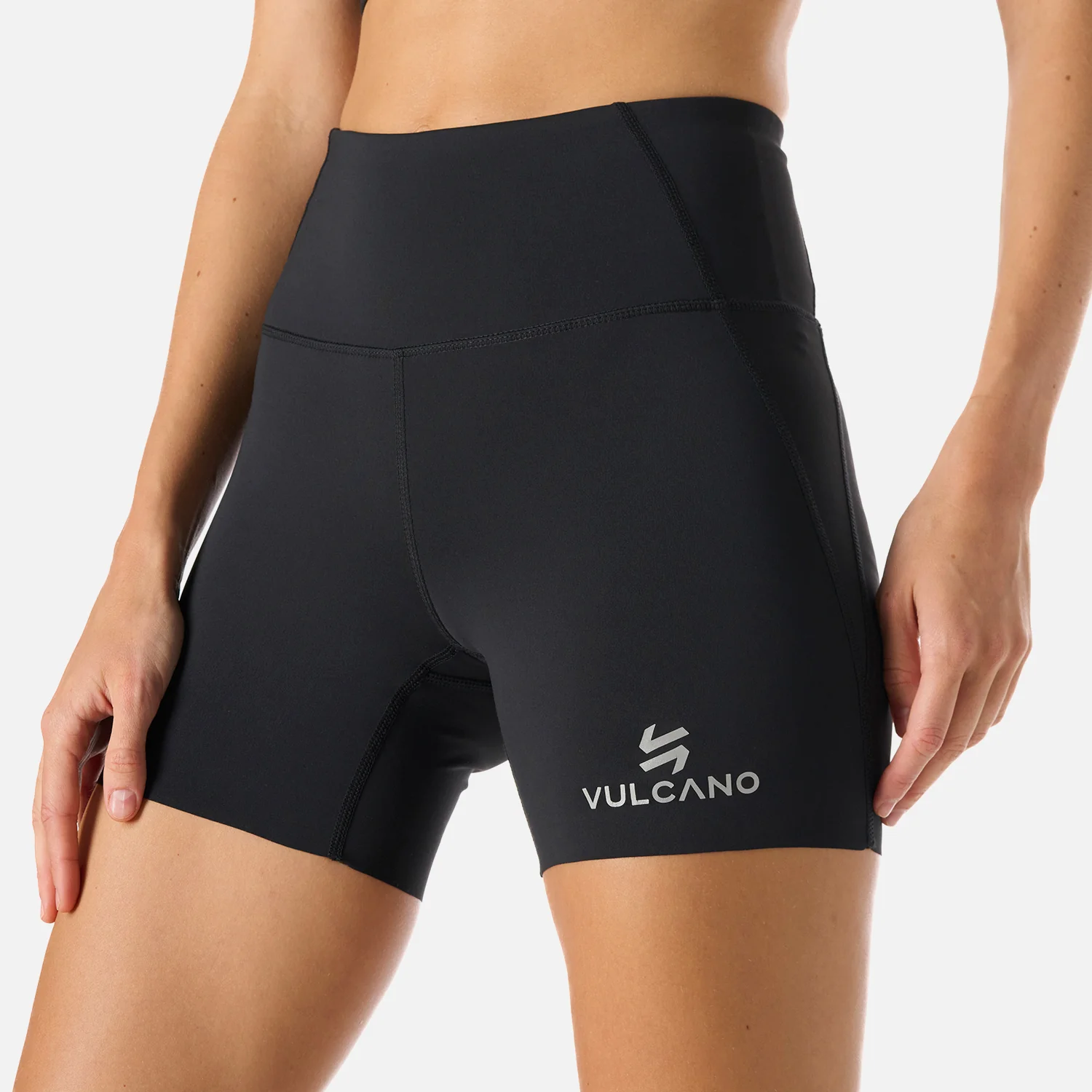 Calza Mujer Built To Move Compressive Short High Rise Leggins Negro Vulcano - Image 5