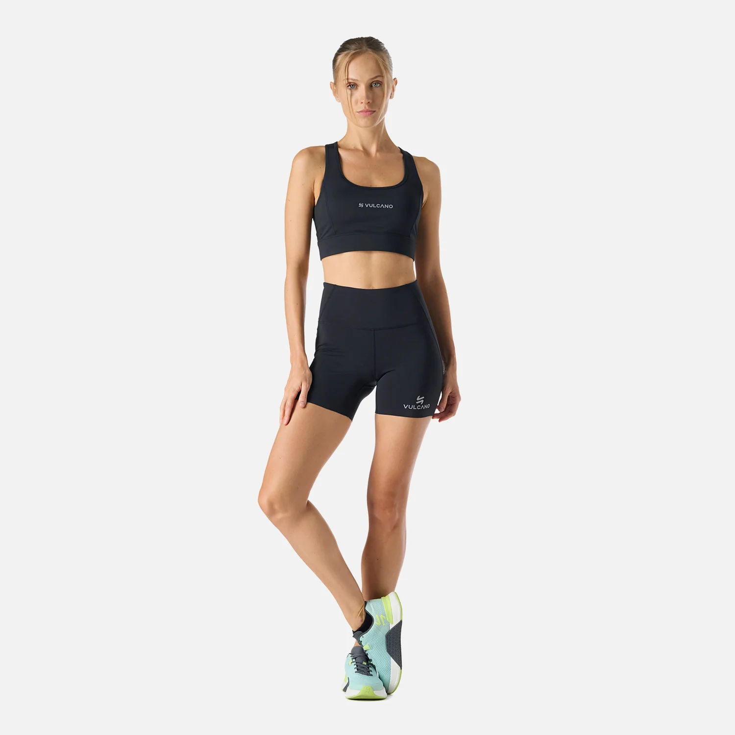 Calza Mujer Built To Move Compressive Short High Rise Leggins Negro Vulcano - Image 7