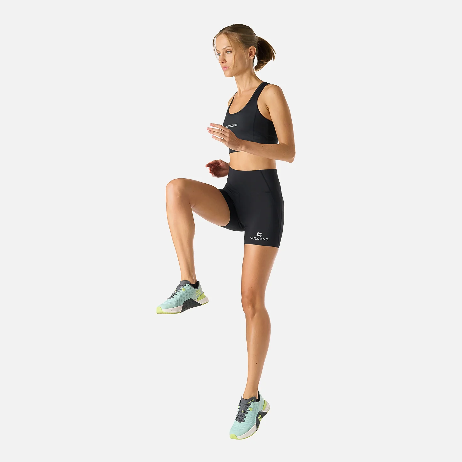 Calza Mujer Built To Move Compressive Short High Rise Leggins Negro Vulcano - Image 8