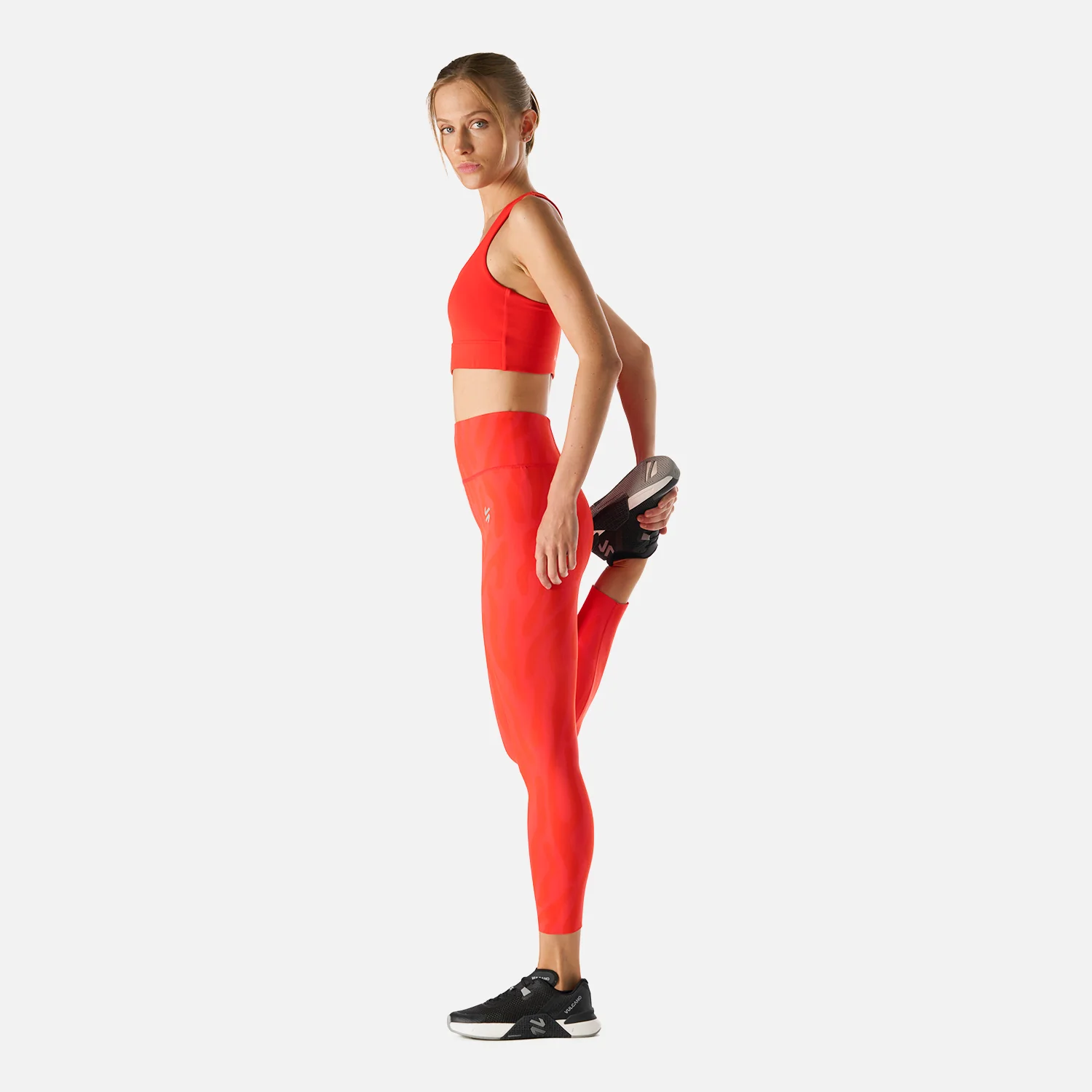 Calza Mujer Tempo 7/8 Super High Rise Leggins Print Rojo Anaranjado Vulcano - Image 3