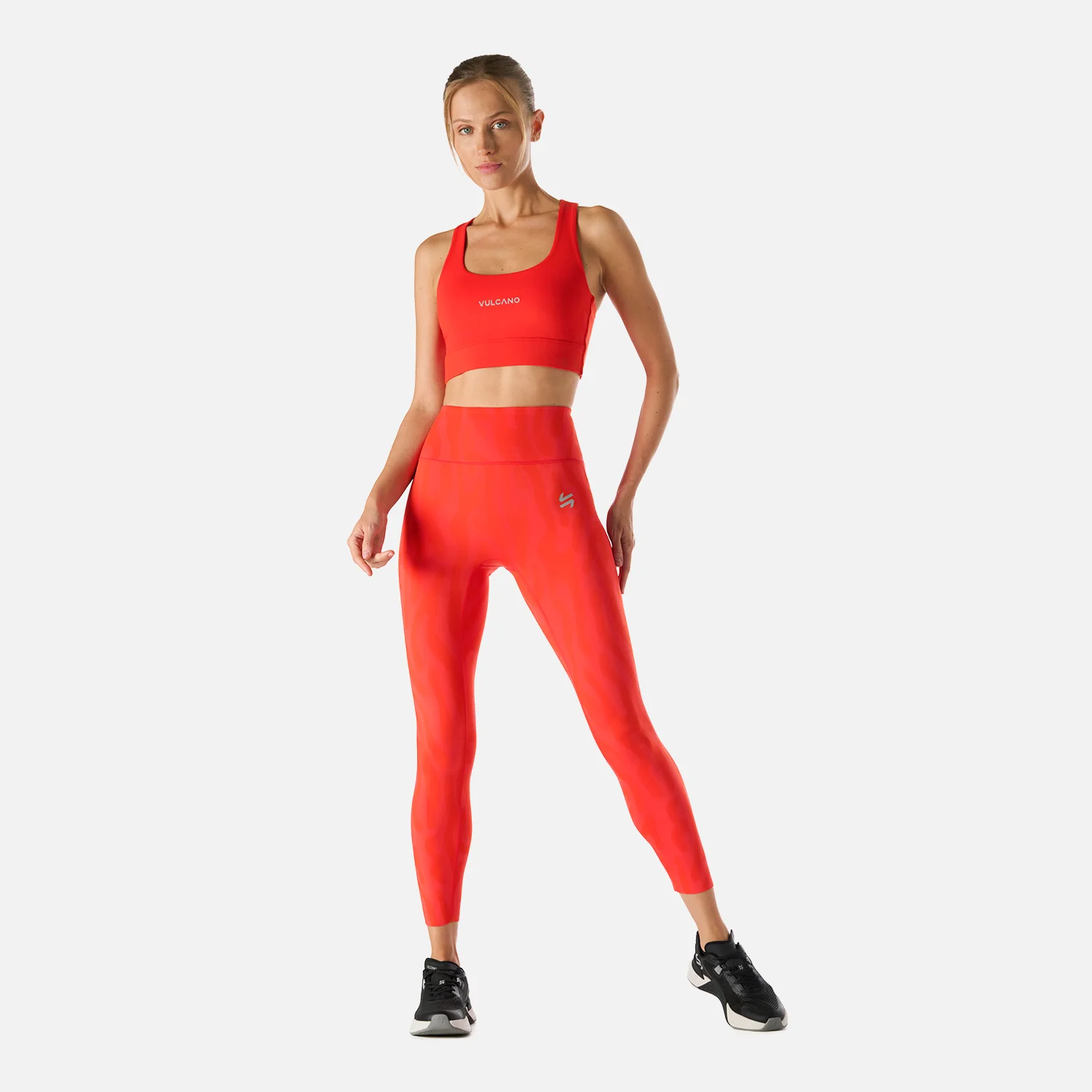 Calza Mujer Tempo 7/8 Super High Rise Leggins Print Rojo Anaranjado Vulcano - Image 7