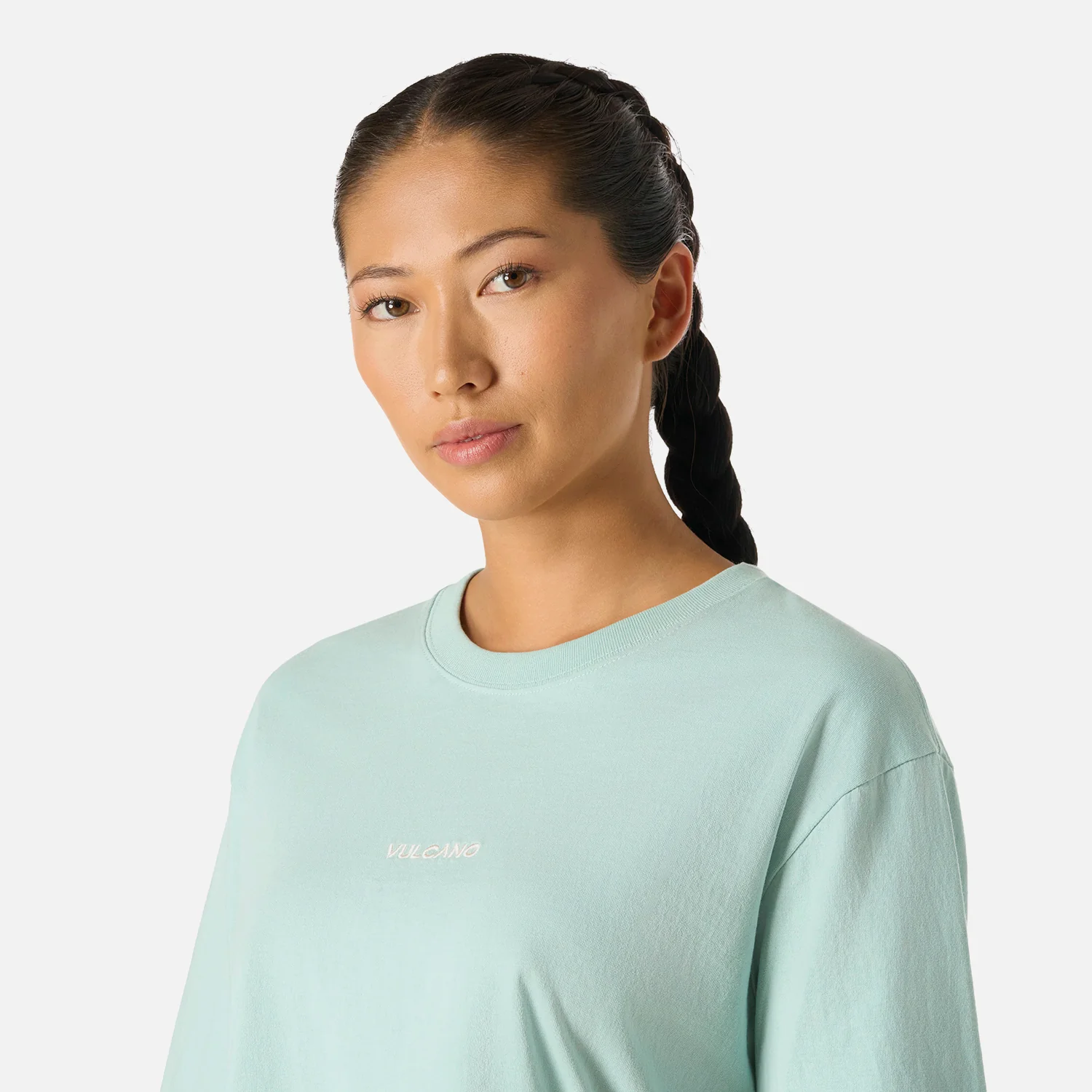 Polera Mujer Cool Down Crop T-Shirt Jade Vulcano - Image 5