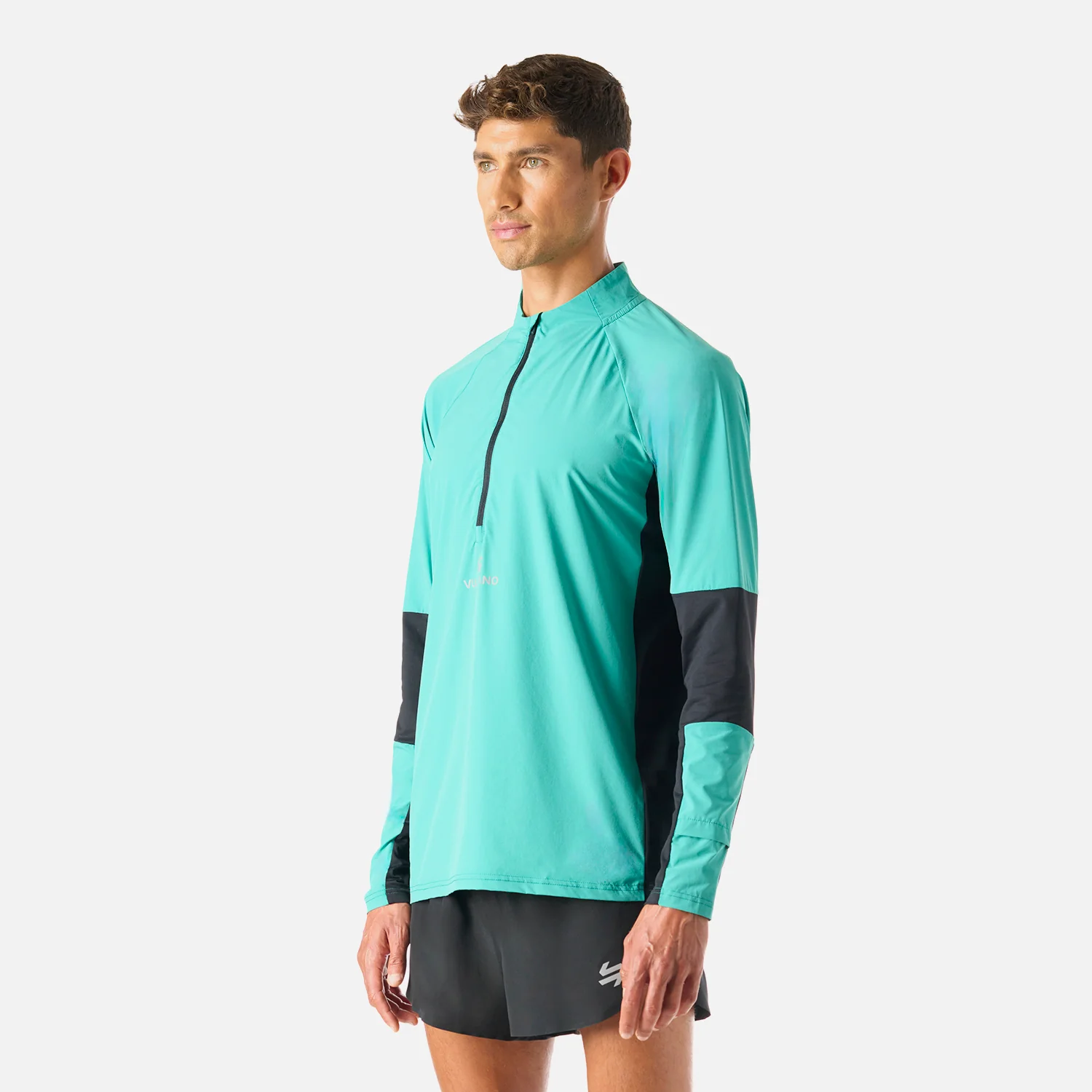 Polerón Hombre Built To Move Pro 1/4 Zip Midlayer Turquesa Vulcano - Image 2