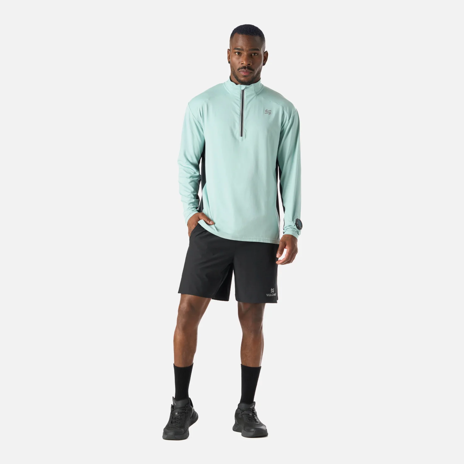 Polerón Hombre Tempo 1/4 Zip Midlayer Jade Vulcano - Image 7