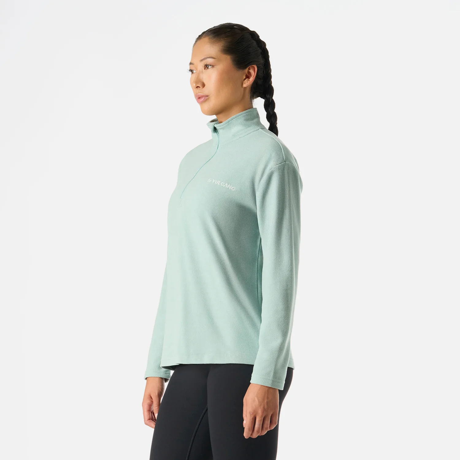 Polerón Mujer Cool Down 1/4 Zip Fleece Jade Vulcano - Image 2