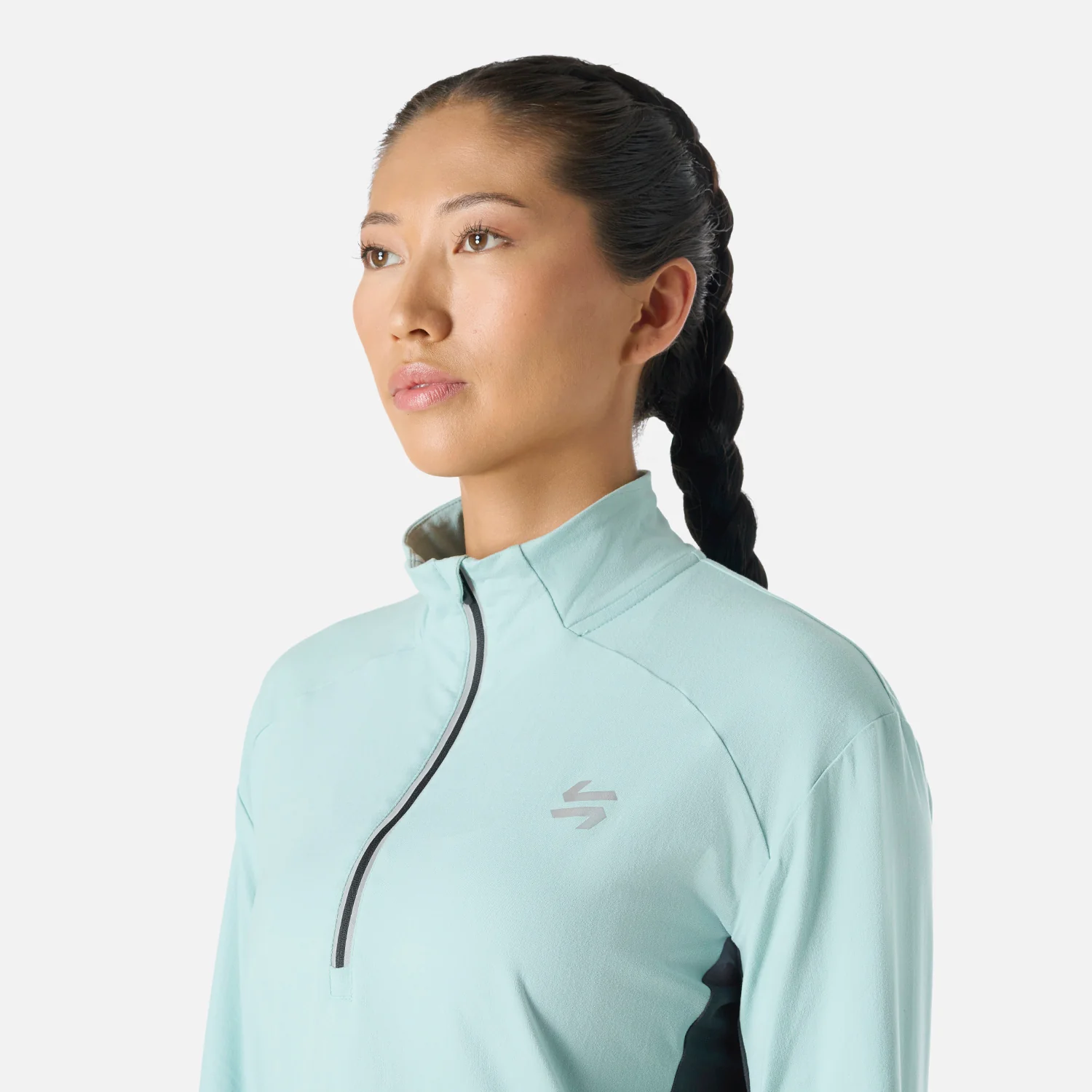 Polerón Mujer Tempo 1/4 Zip Midlayer Jade Vulcano - Image 5